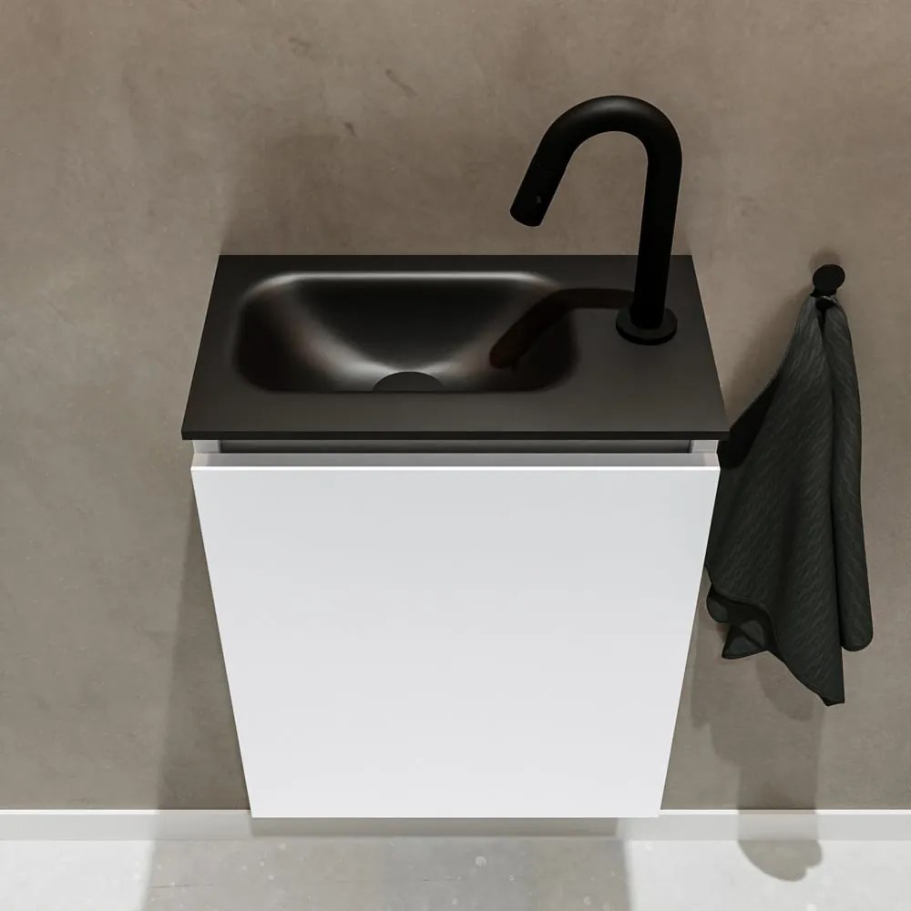 Mondiaz Ture 40cm toiletmeubel talc met wastafel urban links 1 kraangat