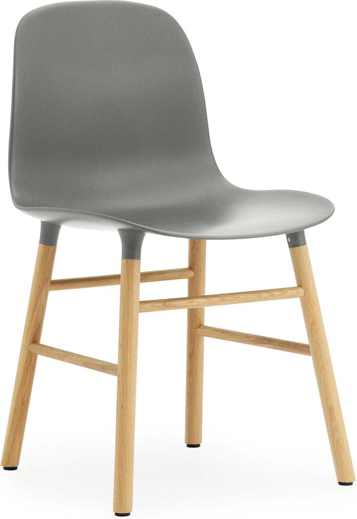 Normann Copenhagen Form Chair stoel met eiken onderstel grijs