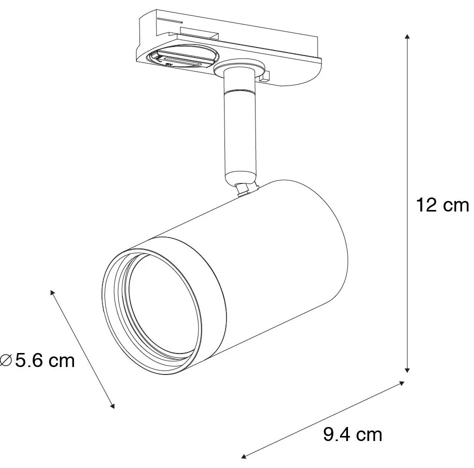Moderne 1-fase railspot donkerbrons - Iconic Jeana