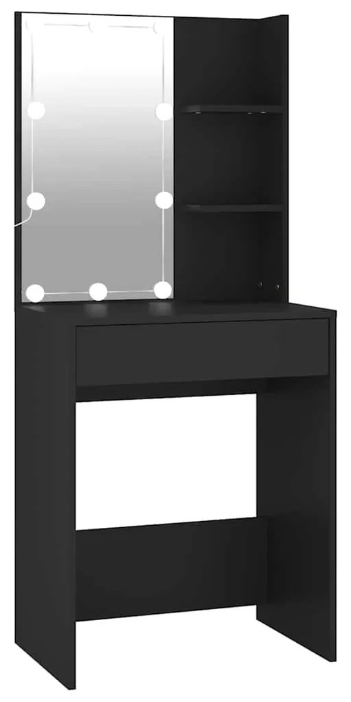 vidaXL Kaptafel met LED-verlichting 60x40x140 cm zwart