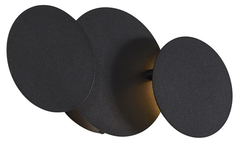 Moderne wandlamp zwart incl. LED 3-staps dimbaar 3-lichts- Sunrise