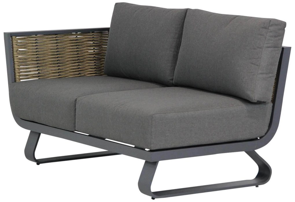 Hoek loungeset 5 personen Aluminium/wicker Grijs  Santika Furniture Santika Tika