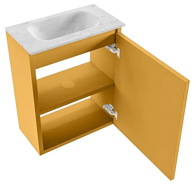 Mondiaz Ture DLux toiletmeubel 40cm ocher met wastafel opalo midden zonder kraangat