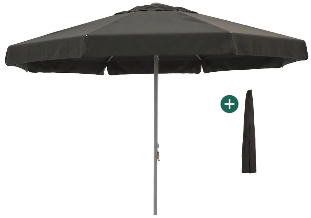 + 15% kassakorting | Parasol Shadowline Bonaire | Inclusief hoes | Rond | 400cm | Met katrol | Zwart | Kees Smit Tuinmeubelen