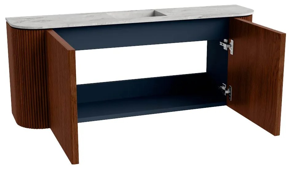 Mondiaz Joya DLux 105cm toiletmeubel ronding links/rechts ruby met wastafel faye midden zonder kraangat glace