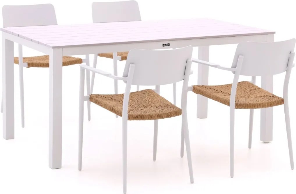 Diningset Bellagio  | 4 personen aluminium | Tuinset stapelbaar | 5-delig | Kees Smit Tuinmeubelen
