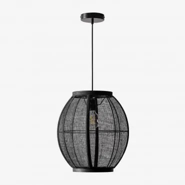 Ziyec Hanglamp Van Linnen Zwart & Ø35 Cm - Sklum