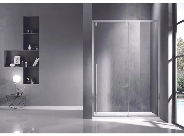 Marenza Neptune Schuifdeur - 120x200cm - softclose - links/rechts - gepolijst zilver SNI6121-120S