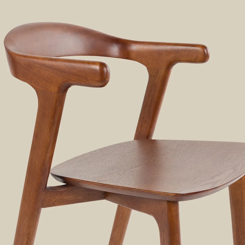 Zuiver Northwood Walnut Walnoot Eetkamerstoel Minimalistisch