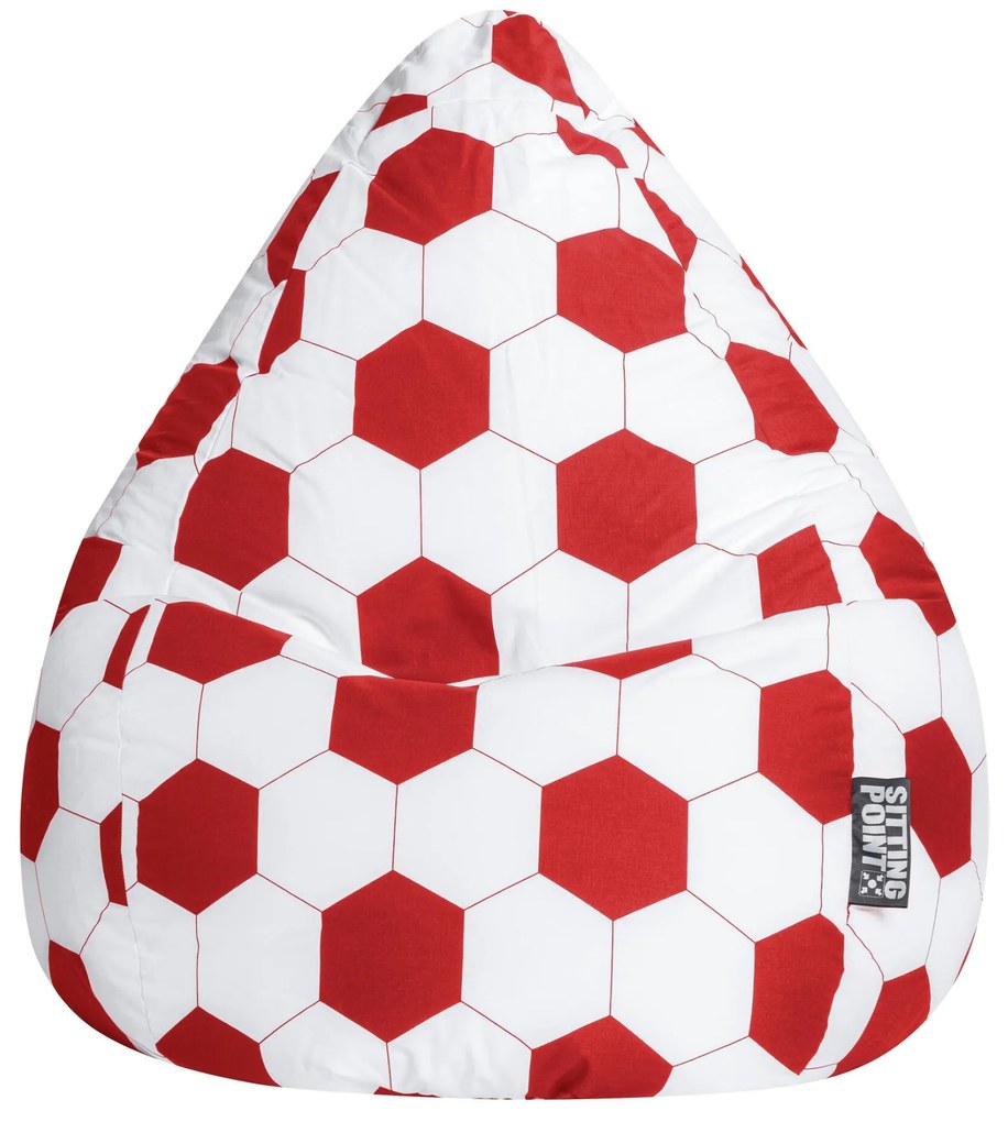 Zitzak Voetbal XL - Rood/Wit