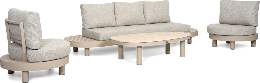 Stoel en Bank Loungeset 5 personen Aluminium Zand/Beige  Lifestyle Garden Furniture Organio/Mira