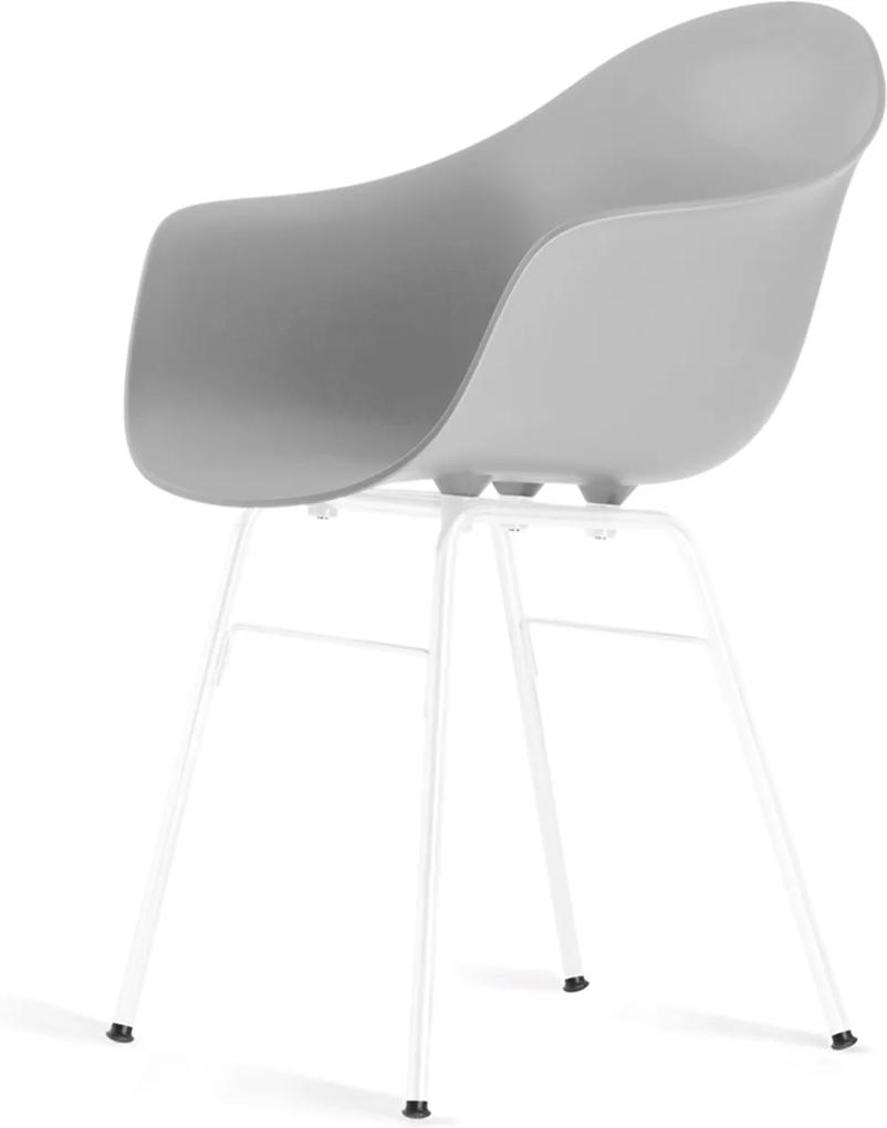 Toou TA stoel – Met armleuning - ER Witte poten- Eetkamerstoel - Kuipstoel - Eames - Arm - Kunststof - Design - Metaal