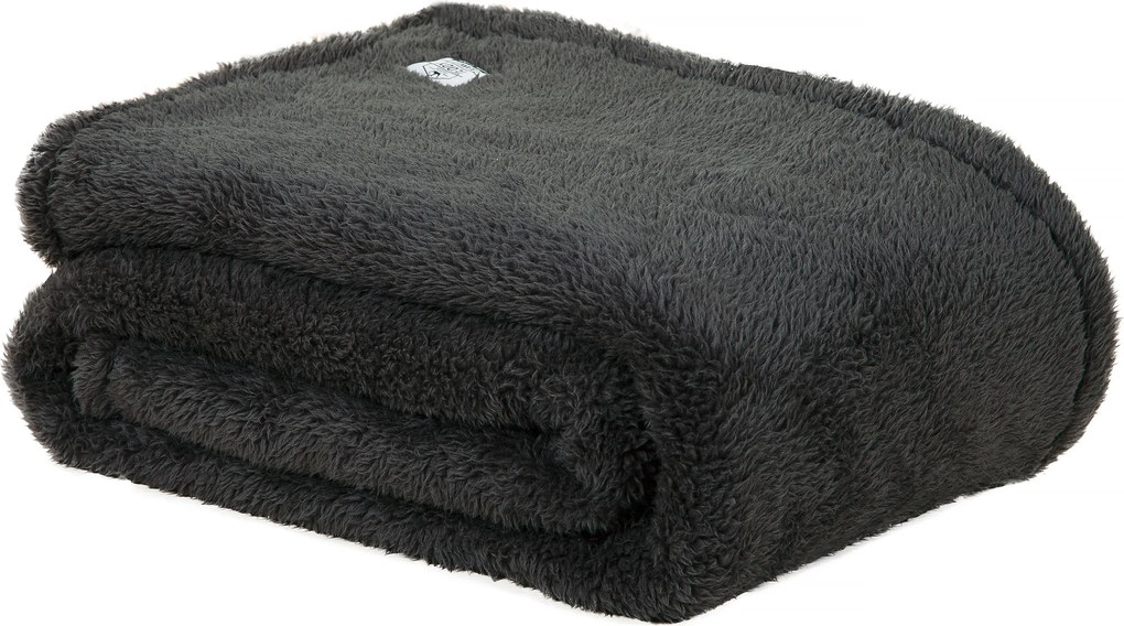 Teddy Fleece Deken - Ultrazacht - 130x170 - antraciet