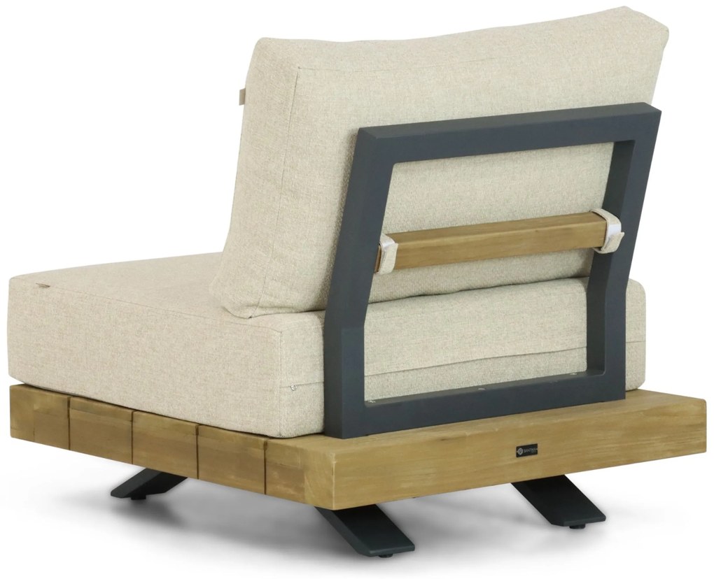 Hoek loungeset 6 personen Aluminium/Teak Old teak greywash  Santika Furniture Santika