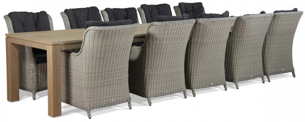 Tuinset 10 personen 400 cm Wicker Grijs Garden Collections Buckingham/Brighton