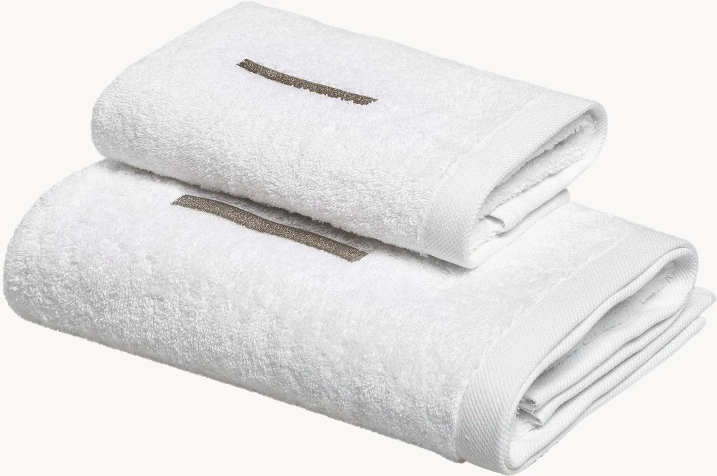 Katoenen handdoekenset Monogram van A tot Z, 2-delig