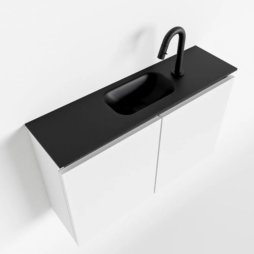 Mondiaz Ture 80cm toiletmeubel talc met wastafel urban midden 1 kraangat