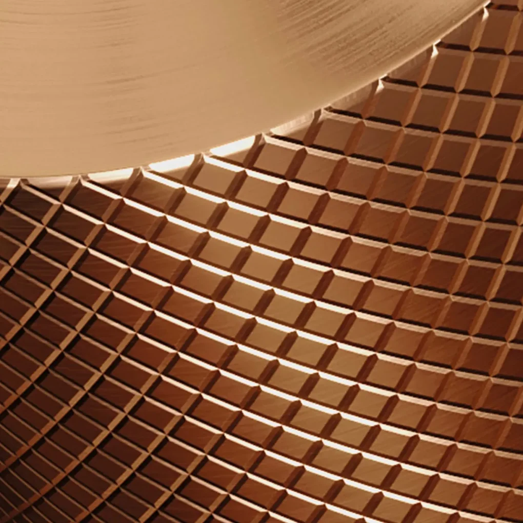 Brauer Copper Carving verhoogde wastafelkraan met lange, ronde handgreep en ColdStart geborsteld koper PVD