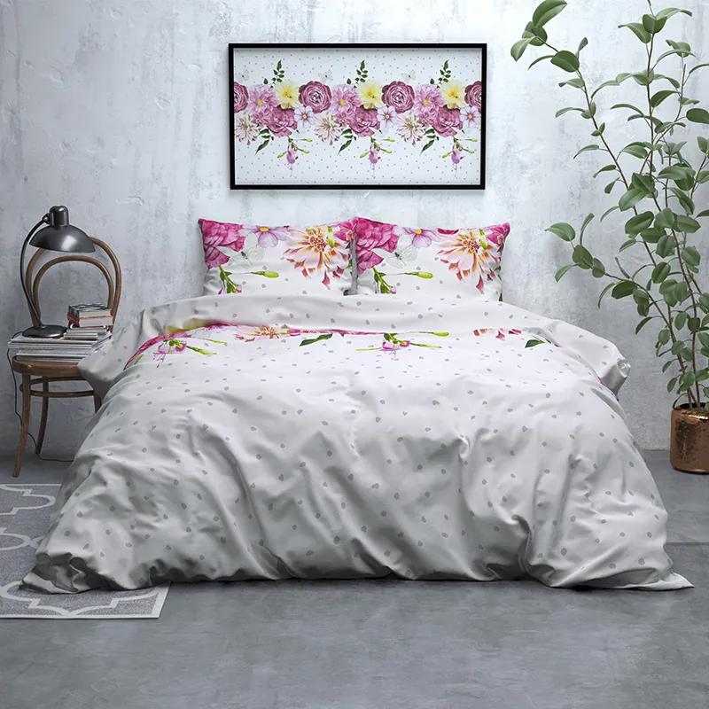 Sleeptime Elegance Dotted Floral - Verwarmend Flanel 2-persoons (200 x 200/220 cm + 2 kussenslopen) Dekbedovertrek