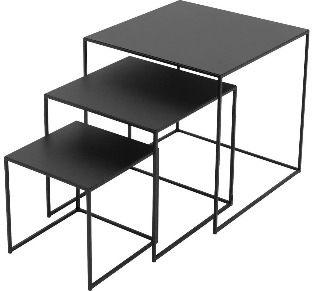 Goossens Bijzettafel Filas, metaal zwart, elegant chic, 50 x 50 x 50 cm
