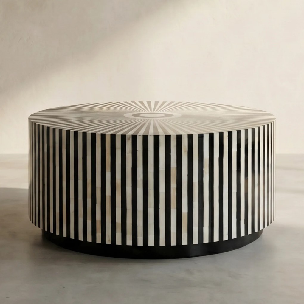 Ronde Design Salontafel Zwart-wit - 75 X 75cm.