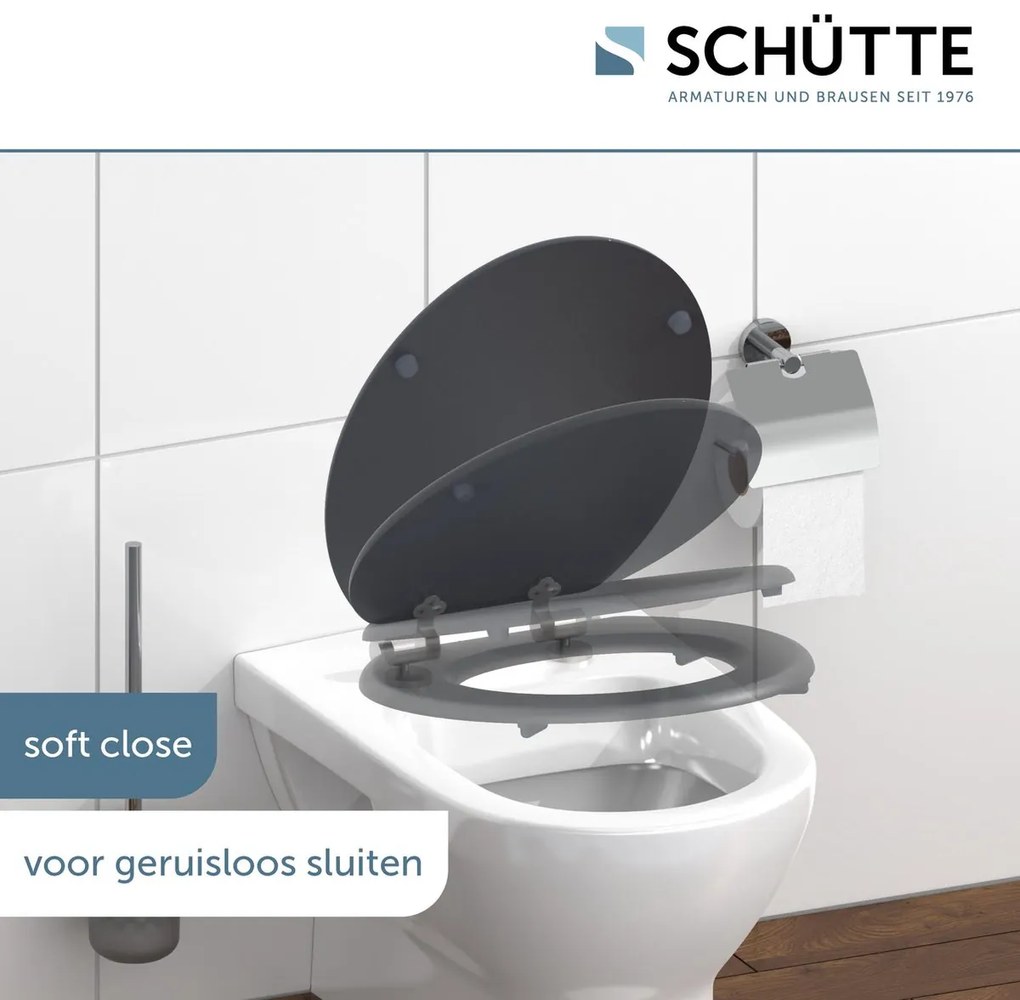 Schutte Mabel softclose toiletzitting grijze houtprint