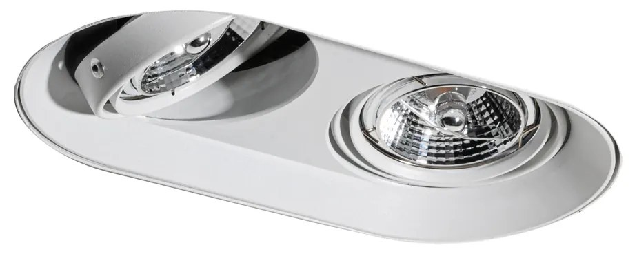 Set van 6 Afgeronde inbouwspot wit GU10 70mm 2-lichts - Hubs