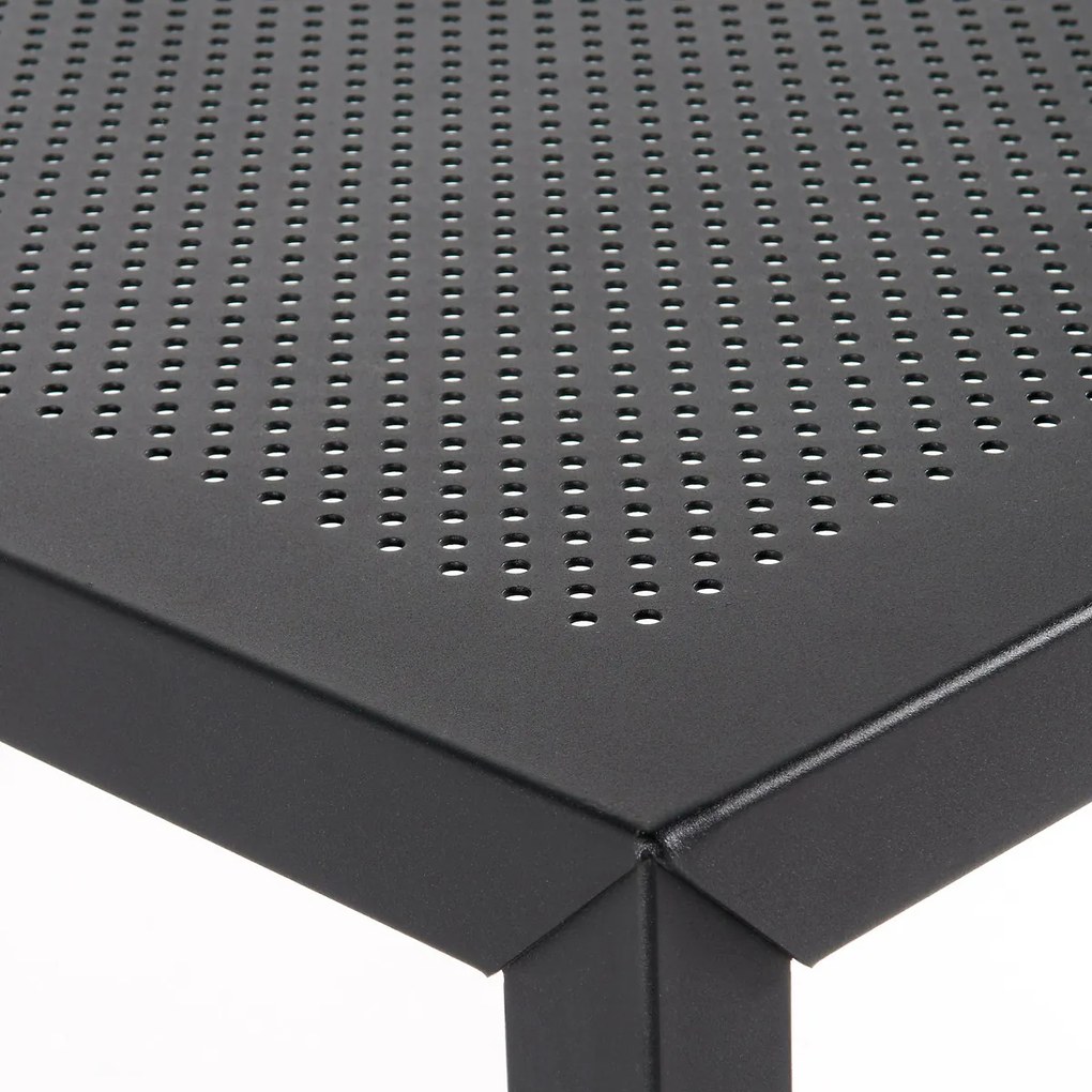 Hoge eettafel in geperforeerd staal metaal, Choe