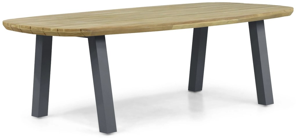 Dining Tuintafel rechthoekig 240 x 120 cm Aluminium/Teak Grijs Falcon/Glasgow
