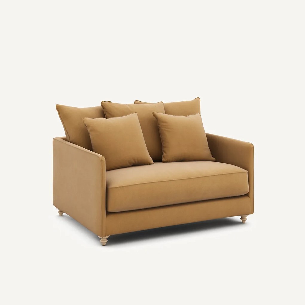 2-zits slaapbank van linnen fluweel, LAZARE