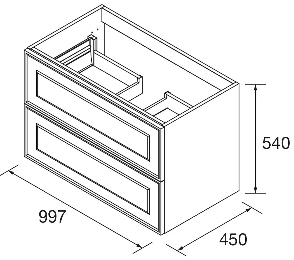 Muebles Renoir badmeubel 100cm wit mat met keramische wastafel en langwerpige handgrepen zwart
