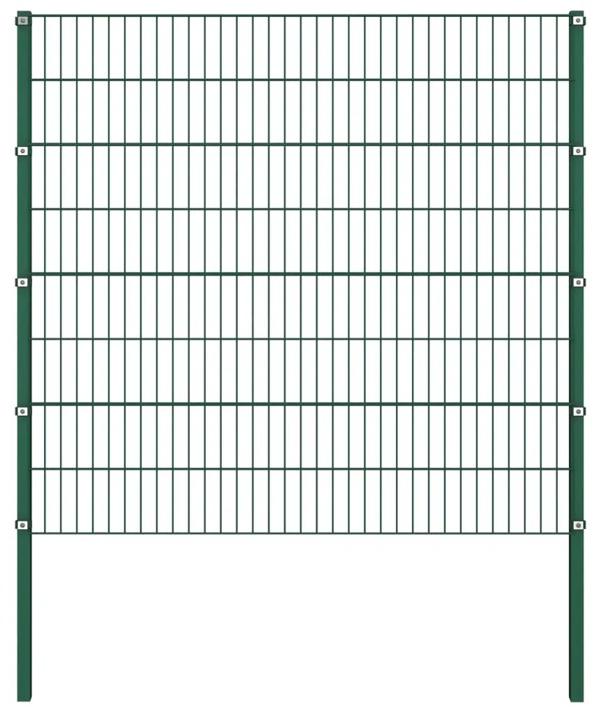 vidaXL Schuttingpaneel met palen 11,9x1,6 m ijzer groen