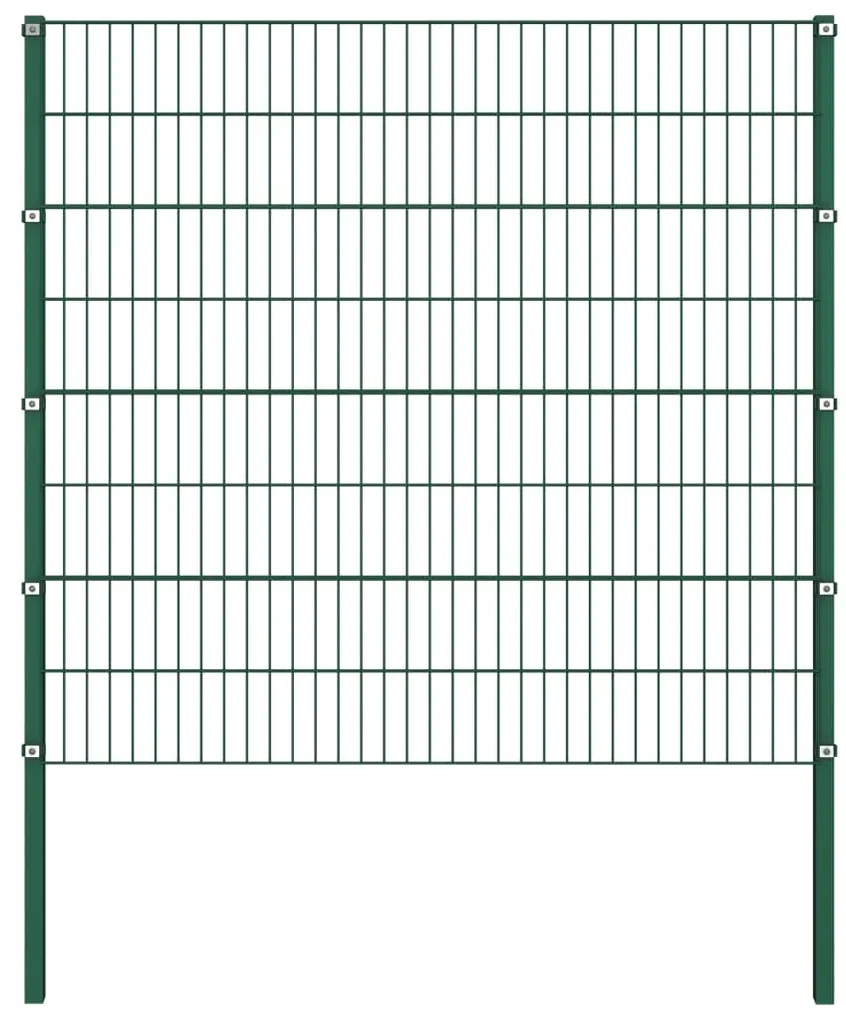 vidaXL Schuttingpaneel met palen 11,9x1,6 m ijzer groen