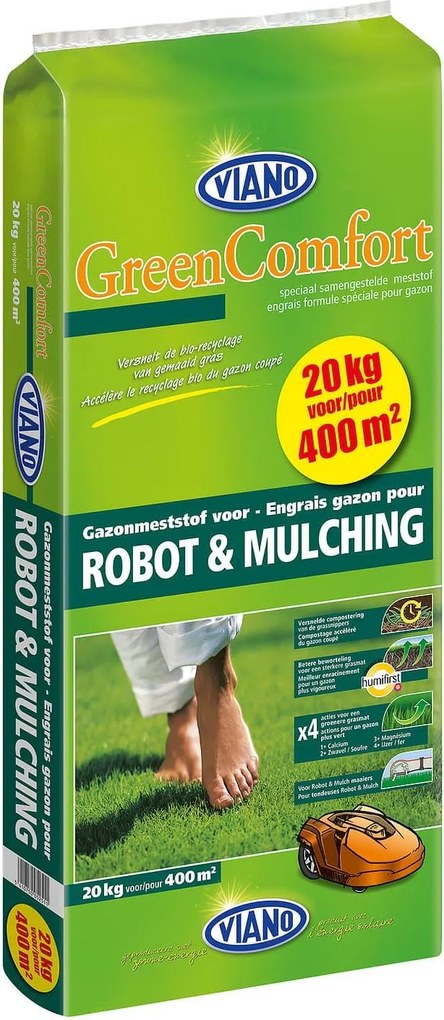 Viano gazonmeststof 20kg voor 400m2 - Robot &amp; Mulch