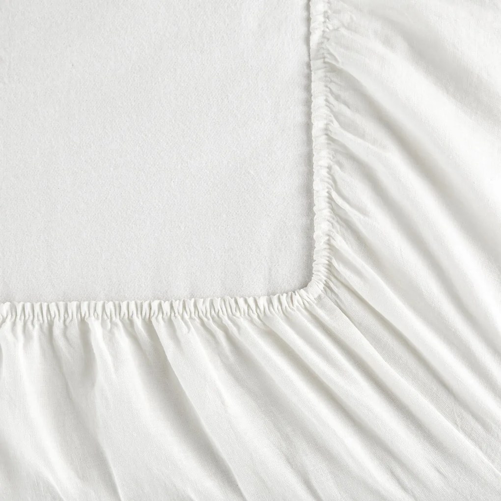 Hoeslaken in gewassen linnen, Elina voor dikke matras