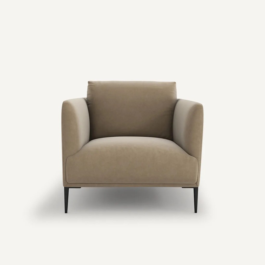 Fauteuil in fluweel, Oscar design E. Gallina