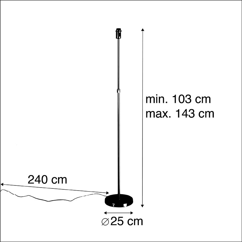 Moderne vloerlamp zwart verstelbaar - Parte