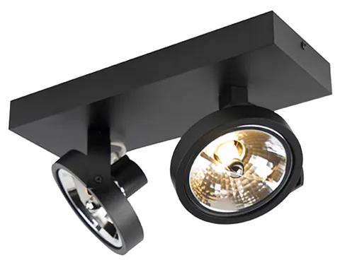 Design Spot / Opbouwspot / Plafondspot zwart verstelbaar 2-lichts incl. LED - Go Design, Industriele / Industrie / Industrial, Modern G9 rond Binnenverlichting Lamp