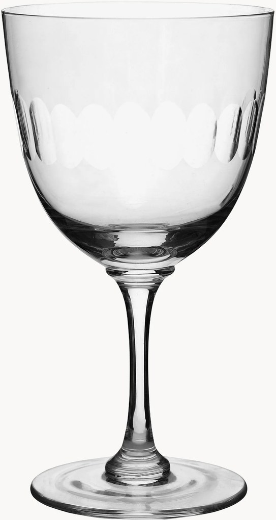 Mondgeblazen kristallen wijnglazen Lens, 4-delig