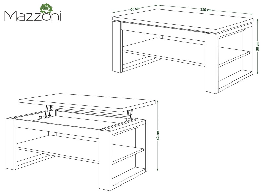 NUO eiken artisan / beige, salontafel