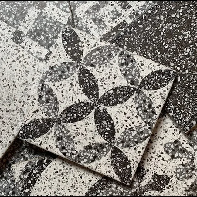 Terre d'Azur Terrazzo vloertegel 20x20cm zwart