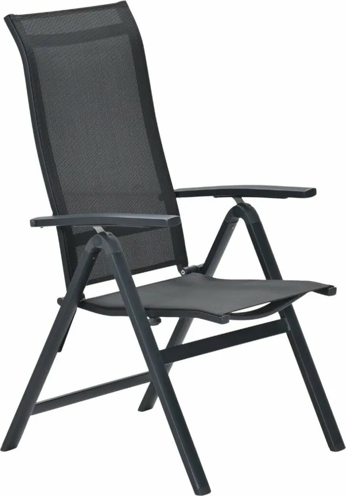 Garden Impressions Siena tuinstoel verstelbaar donker grijs - 2 stuks