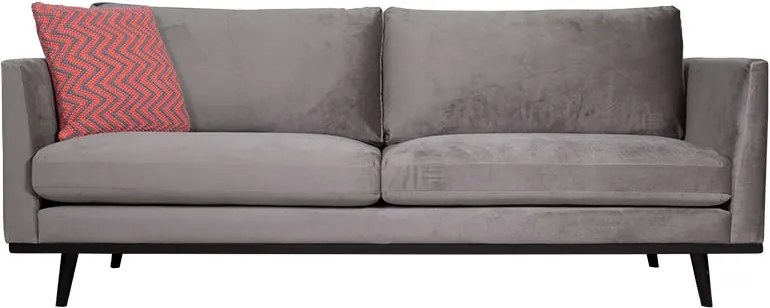 3-zits bank Odissi met houten plaat | velours Brunei taupe 04 | 1,99 mtr breed