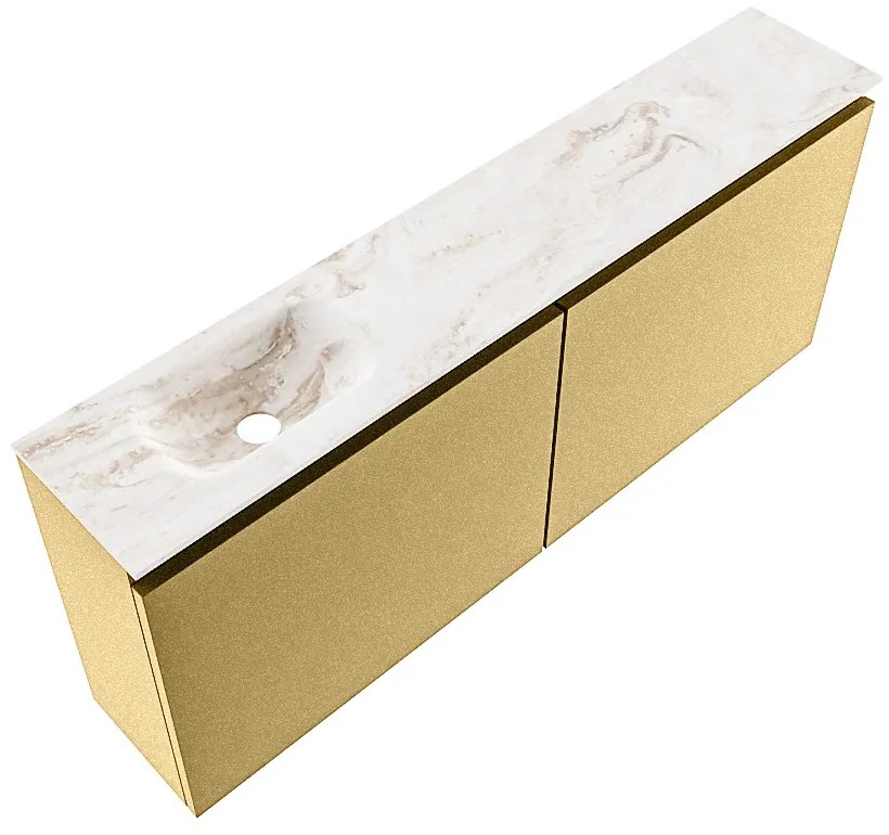 Mondiaz Ture DLux toiletmeubel 120cm oro met wastafel frappe links zonder kraangat