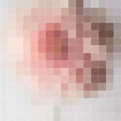 Pink flower pixel - 160 x 180 cm