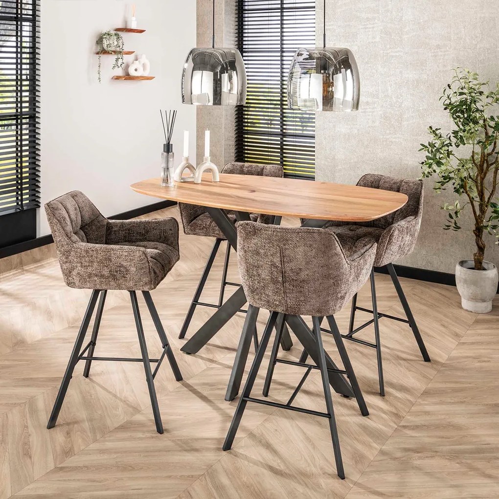 Draaibare Barstoel Taupe Renegade Stof