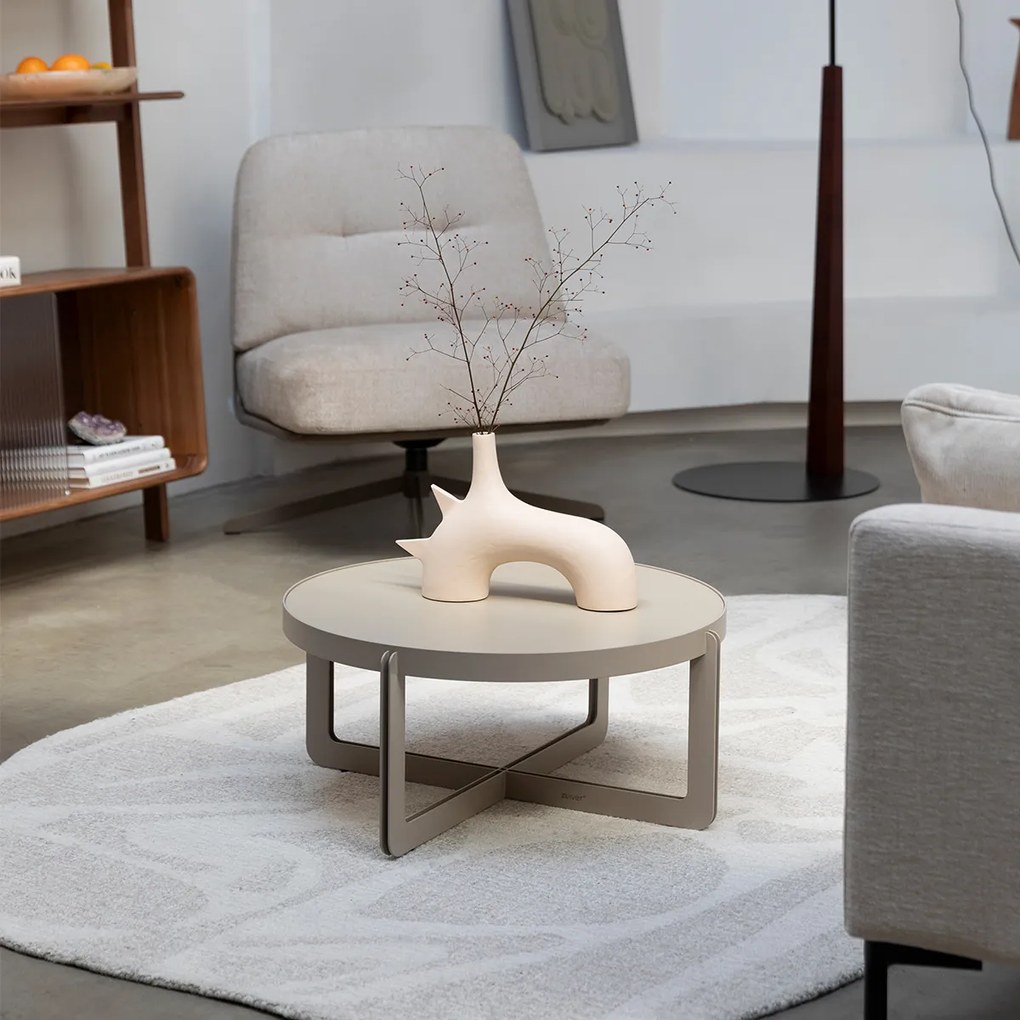 Zuiver Centre Round Beige Ronde Design Salontafel Beige - 68 X 68cm.