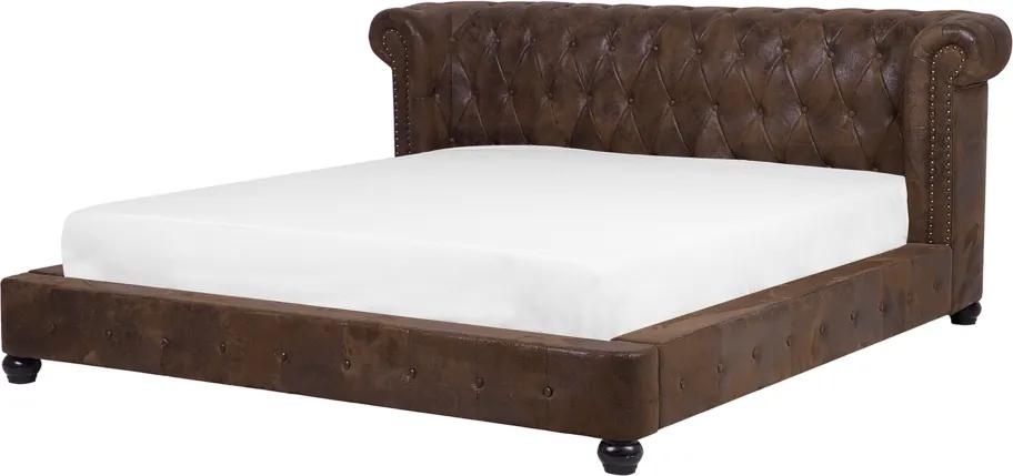 Bed leather-look bruin 180 x 200 cm CAVAILLON