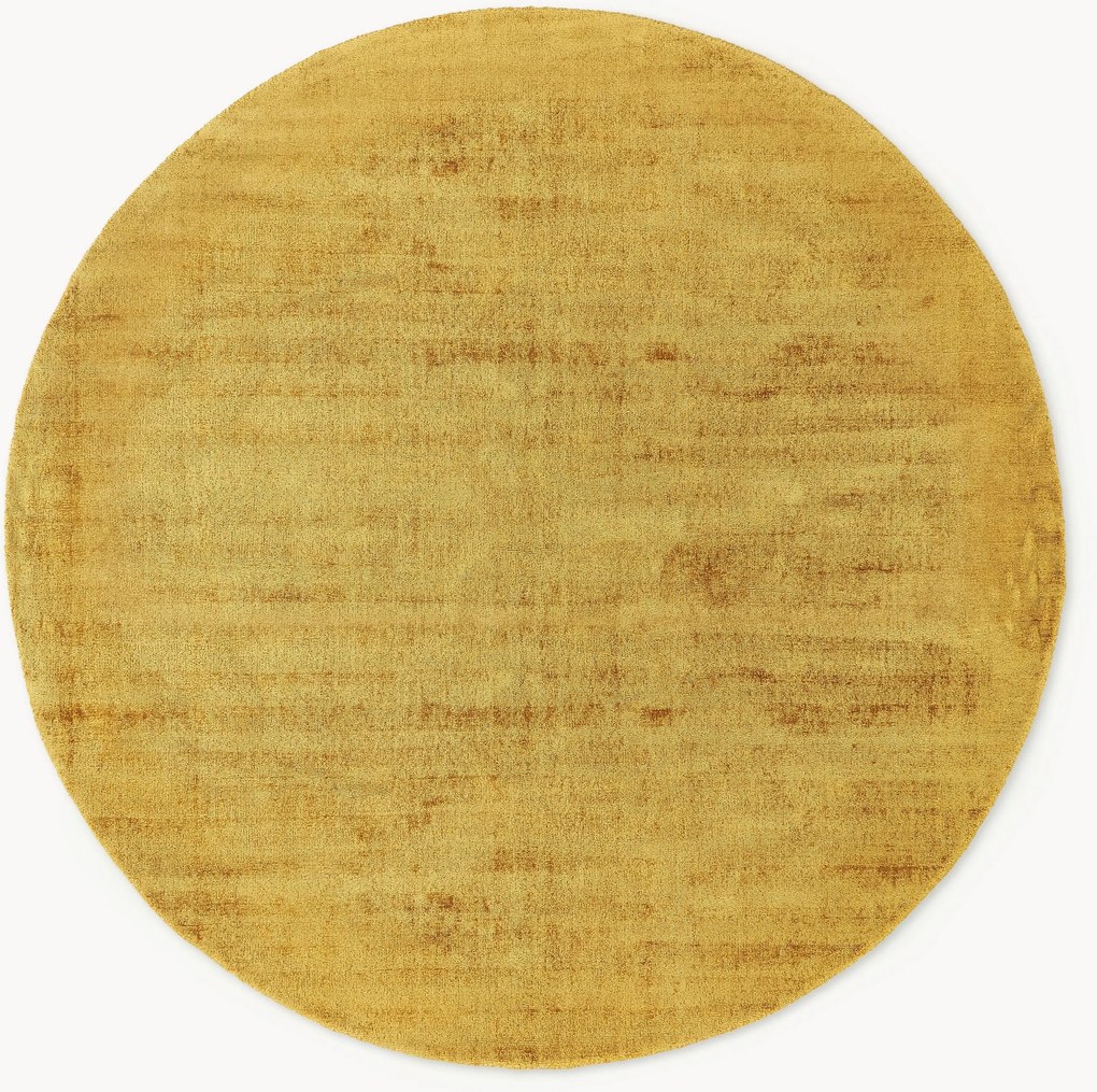 Rond handgeweven viscose vloerkleed Jane