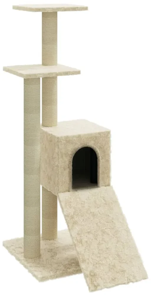 vidaXL Kattenmeubel met sisal krabpalen 92 cm crèmekleurig